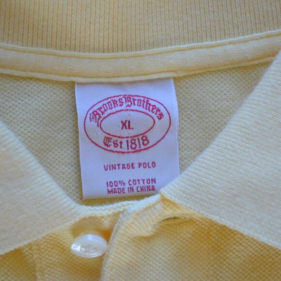 Brooks Brothers Short Sleeve Polo Shirt Yellow Size XL - Picture 3 of 4